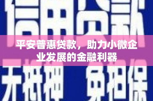古田平安普惠贷款，助力小微企业发展的金融利器